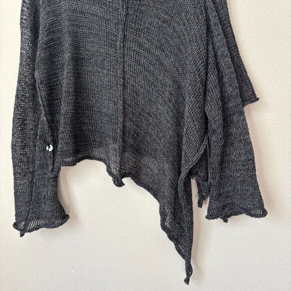 SKIF Lagenlook Artsy Asymmetrical Cut Slouchy Sweater Top - Picture 4 of 11